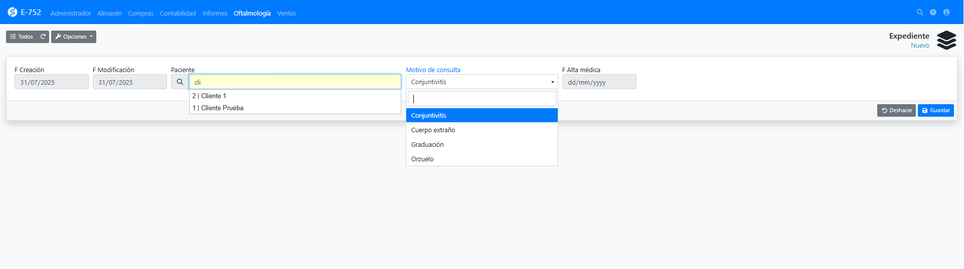 Creacion del Expediente