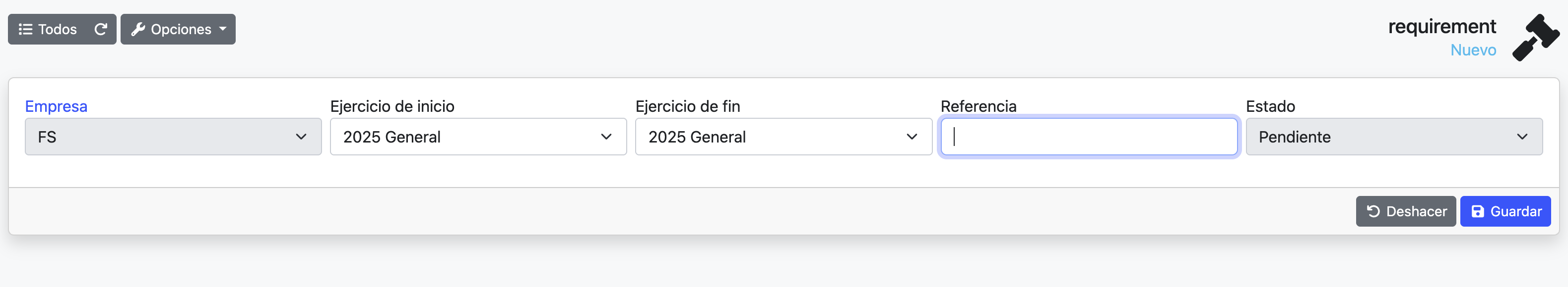 crear un requerimiento