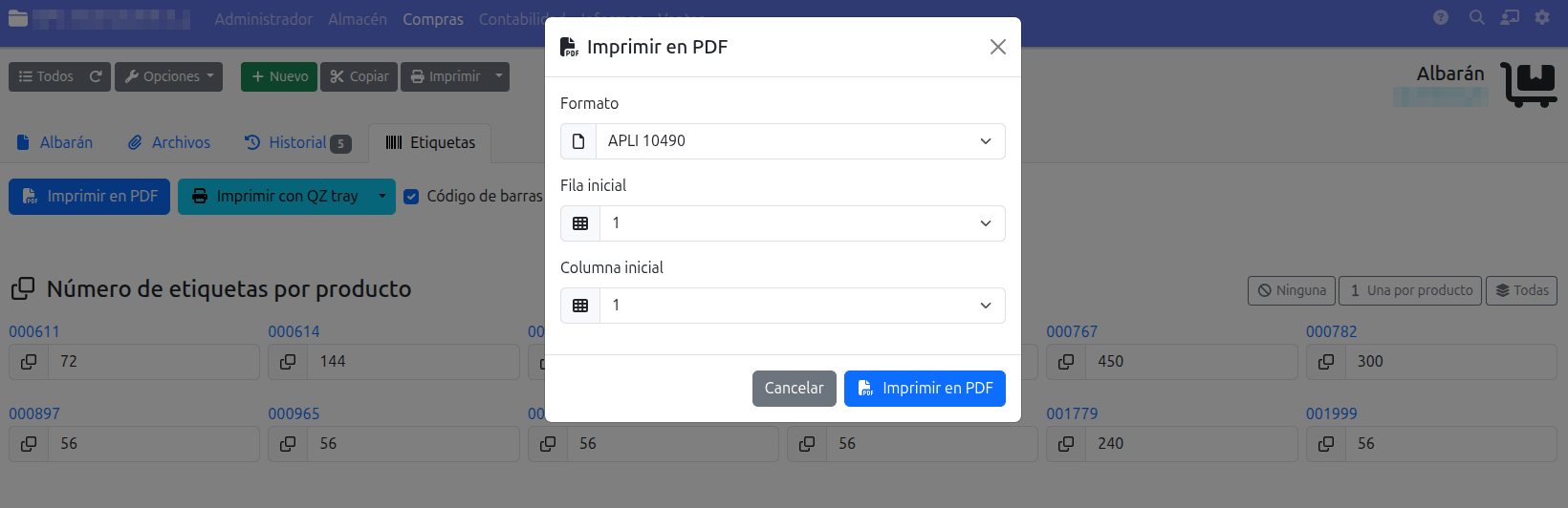 imprimir etiquetas a4