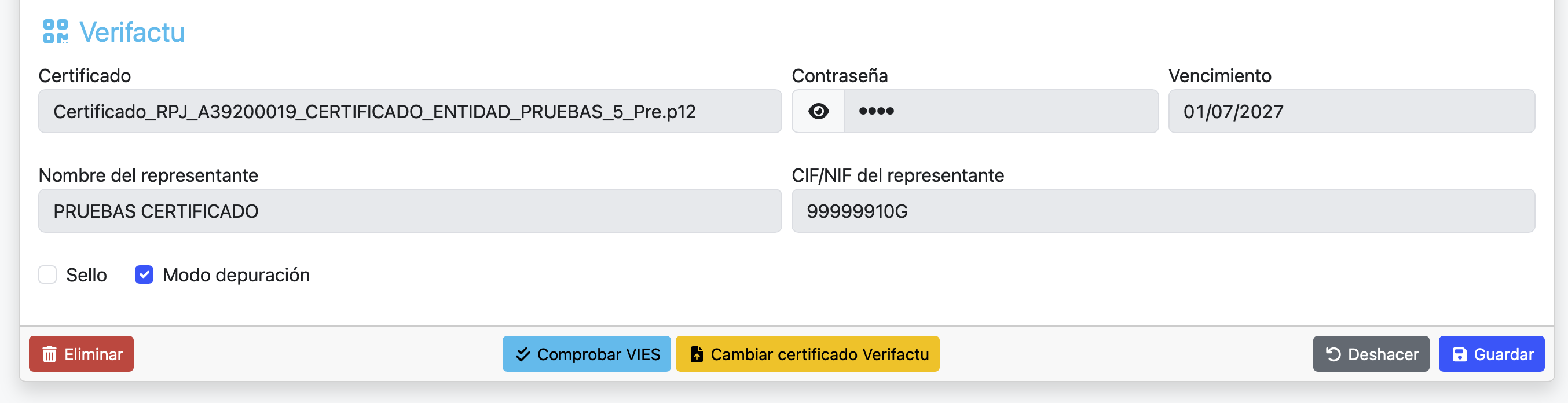 Configurar Verifactu