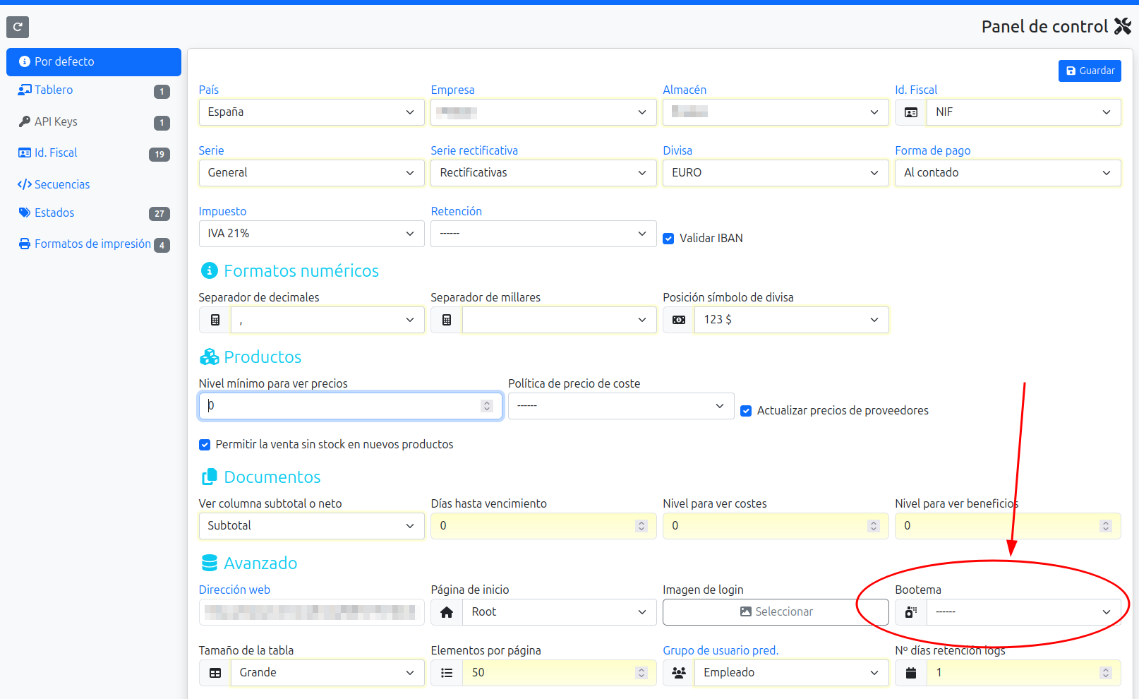 cambiar diseño factura.city