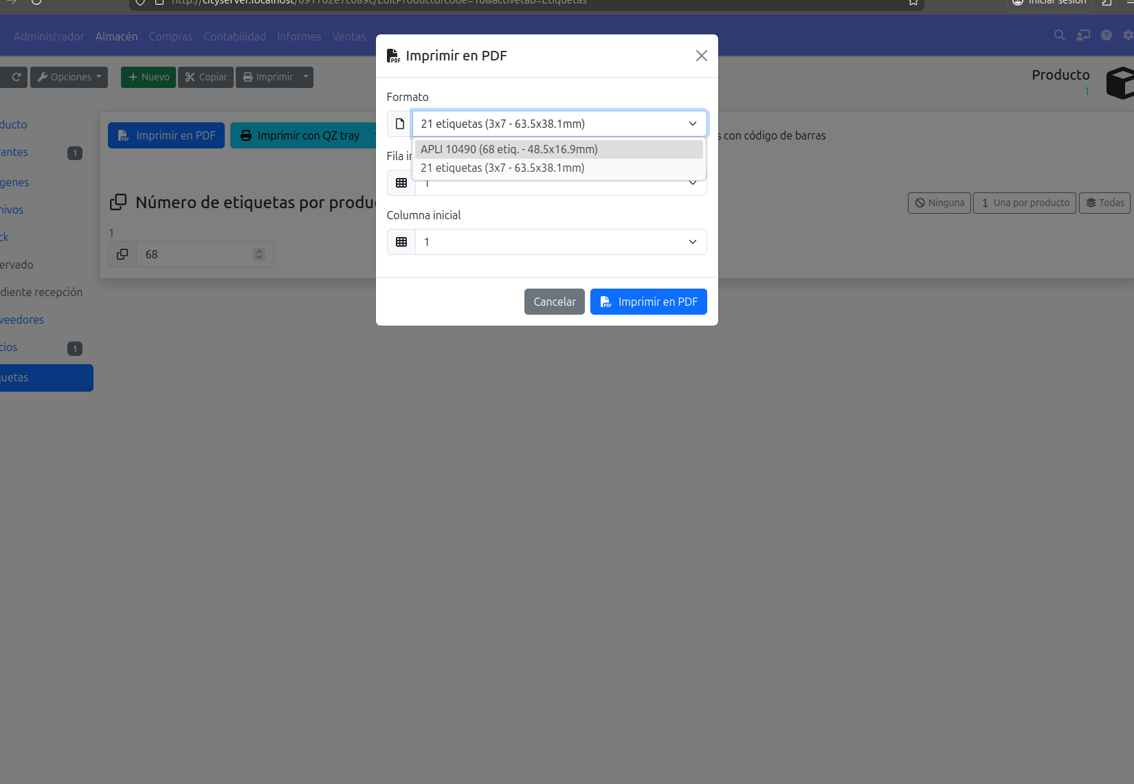 nuevos formatos etiquetas A4