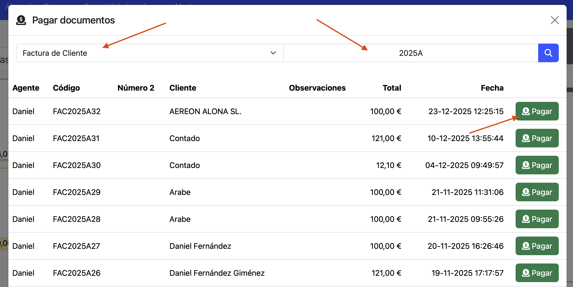 buscar documentos para pagar