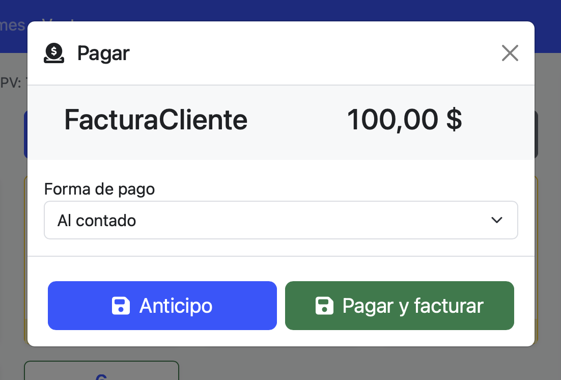 forma de pago del documento