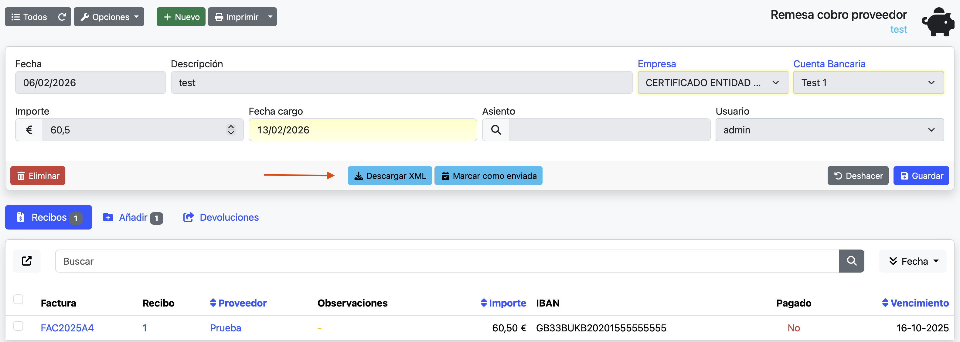 descargar xml de la remesa