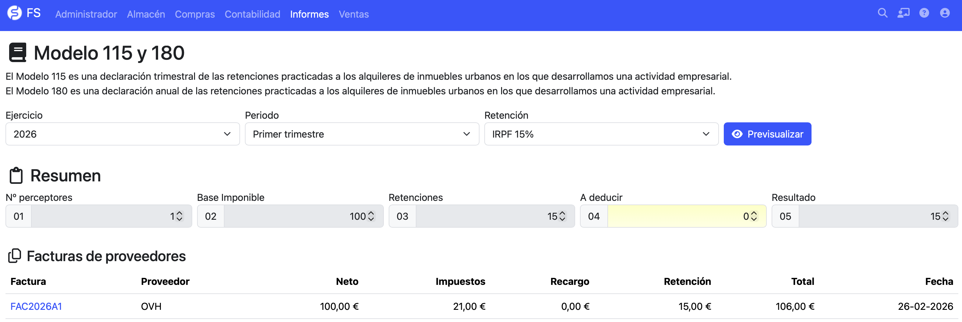 rellenar el modelo 115