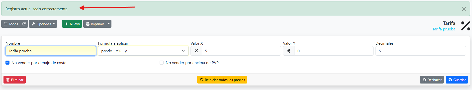 CAPTURA 2: Diálogo de confirmación que aparece al pulsar el botón