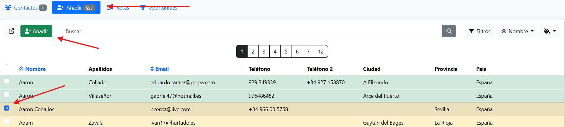 Añadir contacto