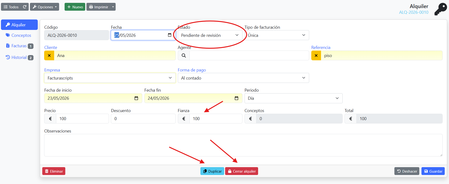 Pendiendte revisión