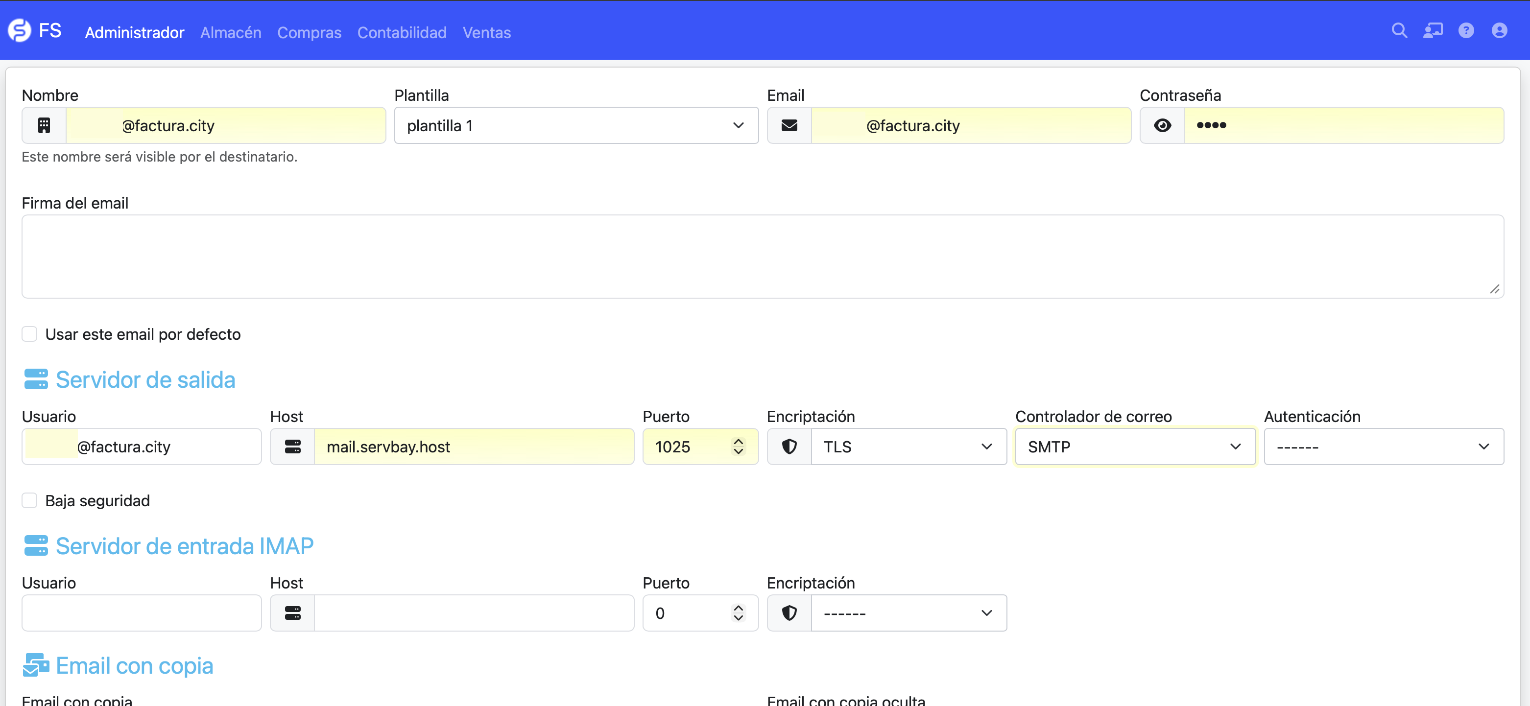 configurar email