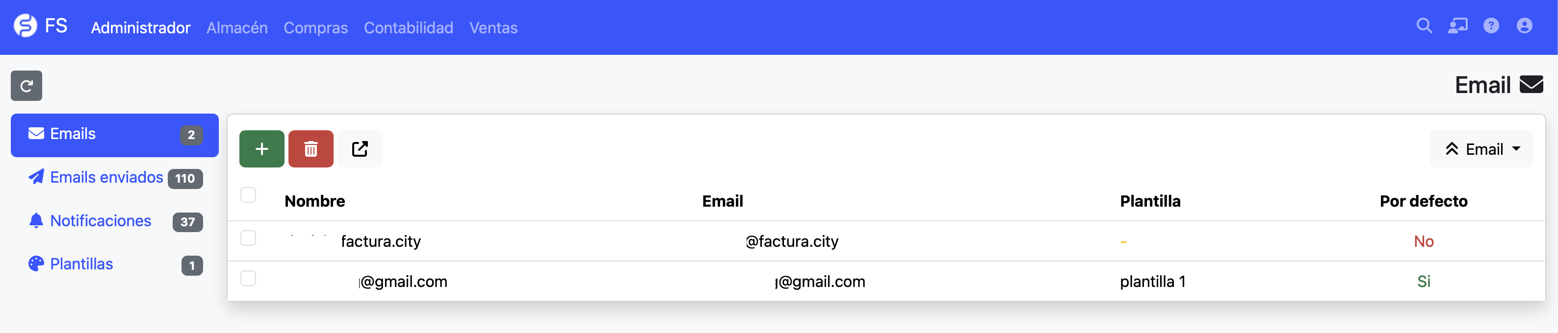 lista de emails