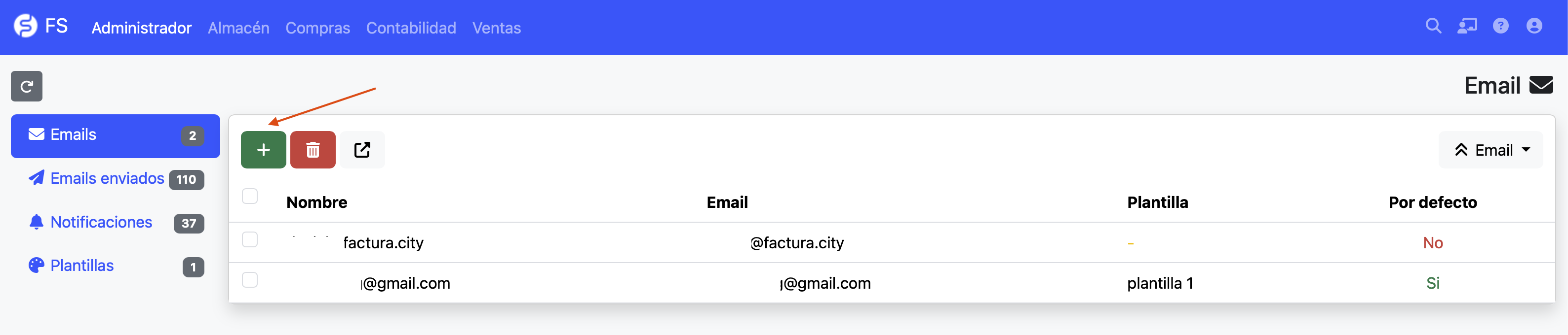 nuevo email