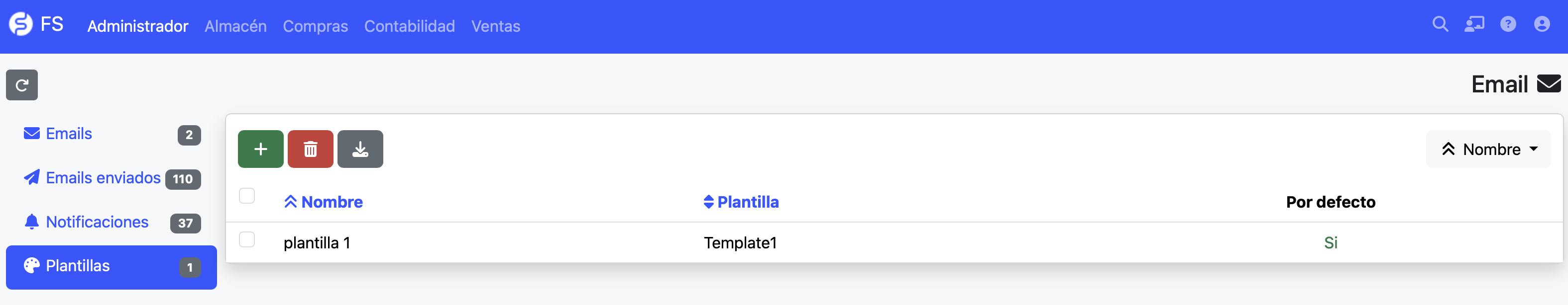 lista de plantillas de email