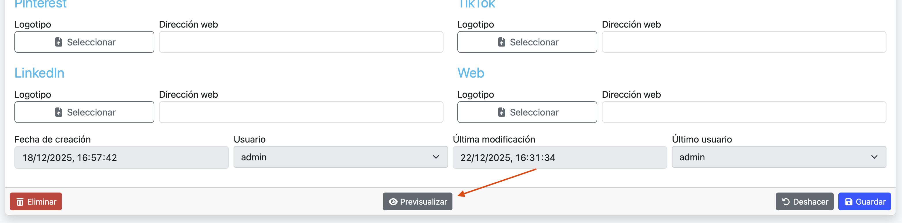 vista previa plantilla email