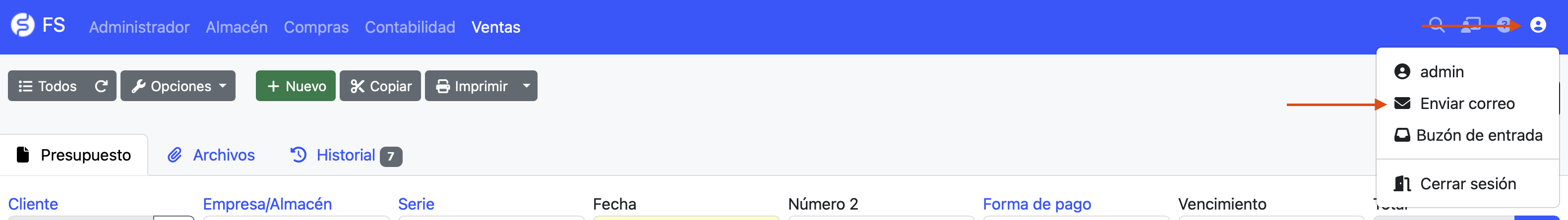 enviar nuevo email