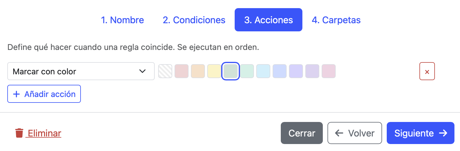 paso 3 de la regla