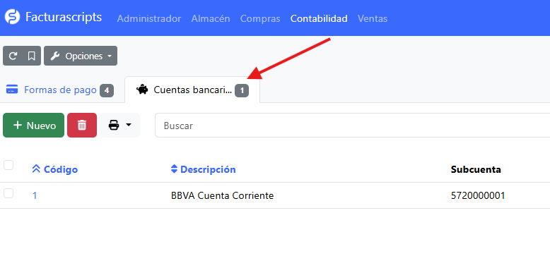 Cuentas bancarias