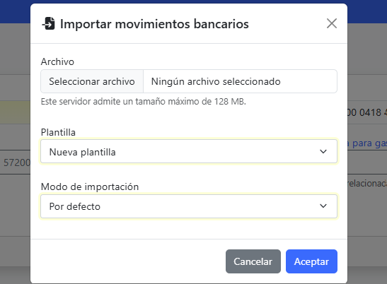 Importar archivo banco norma 43