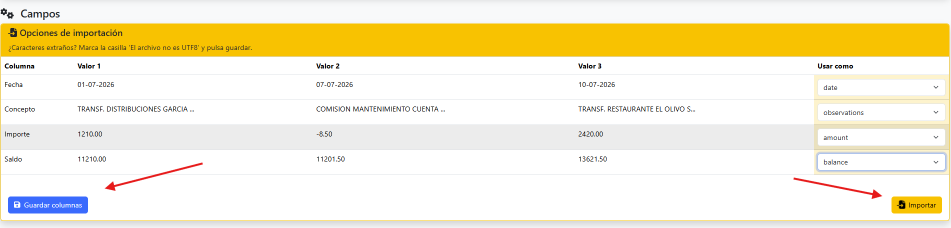 tablas