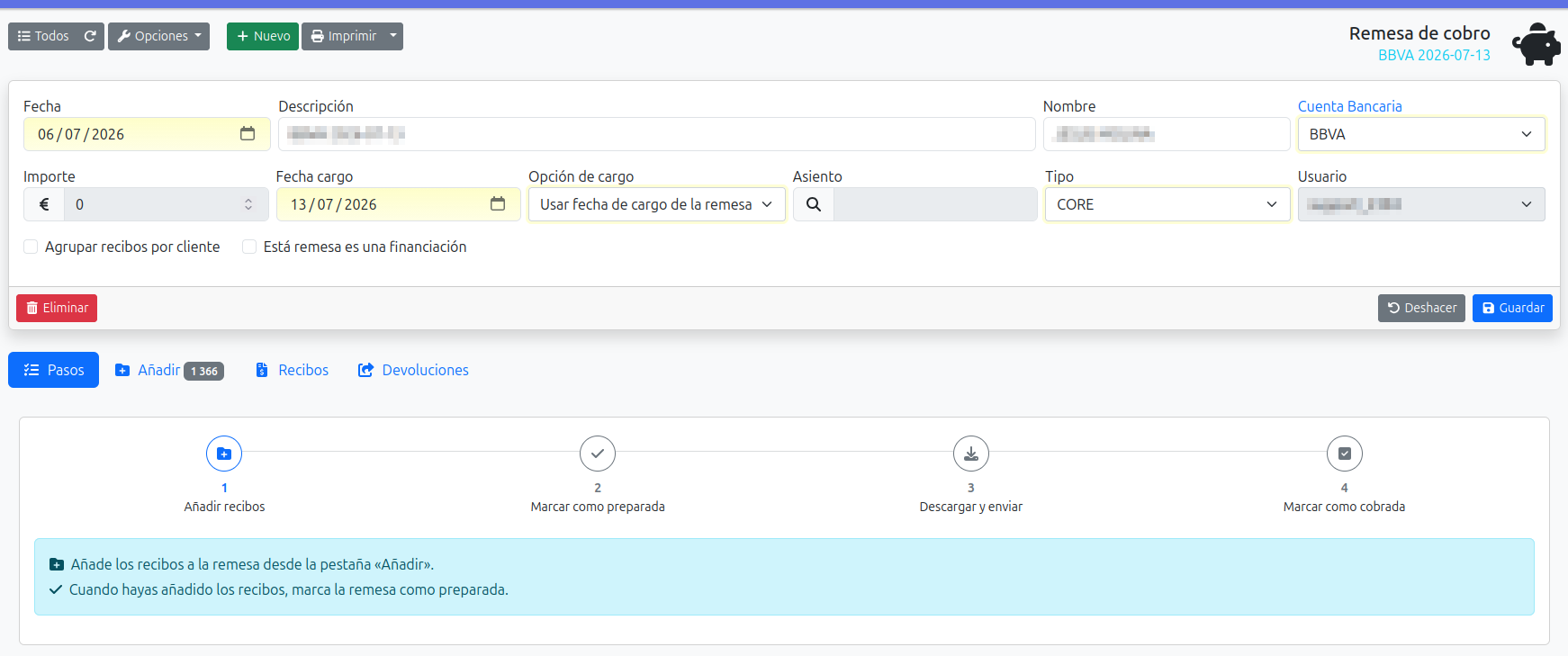pasos para completar una remesa