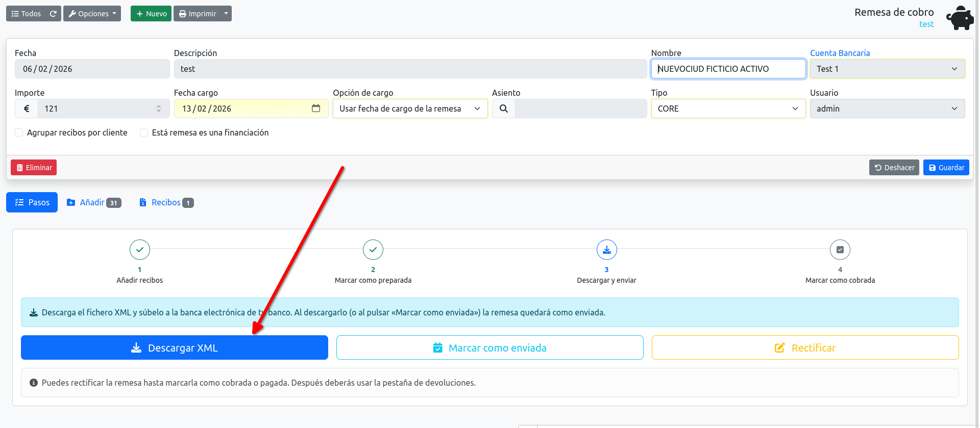 descargar xml de la remesa