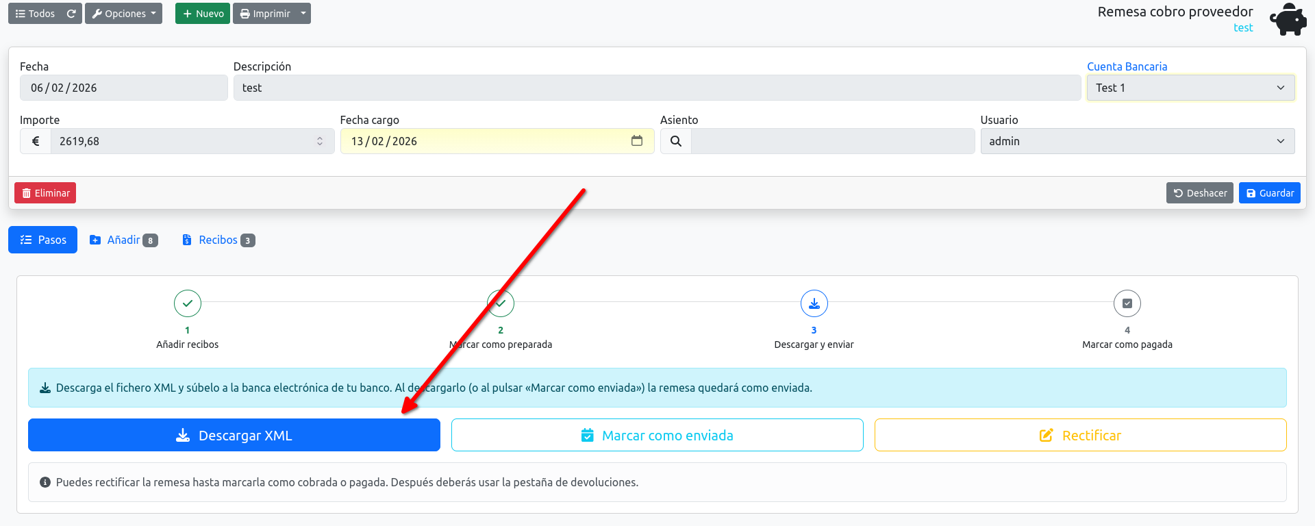 descargar xml de la remesa