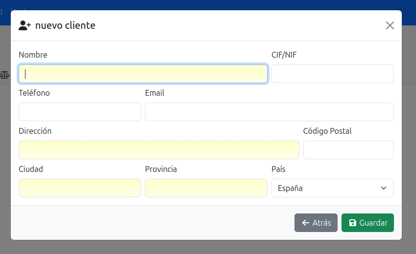 crear cliente desde nueva venta