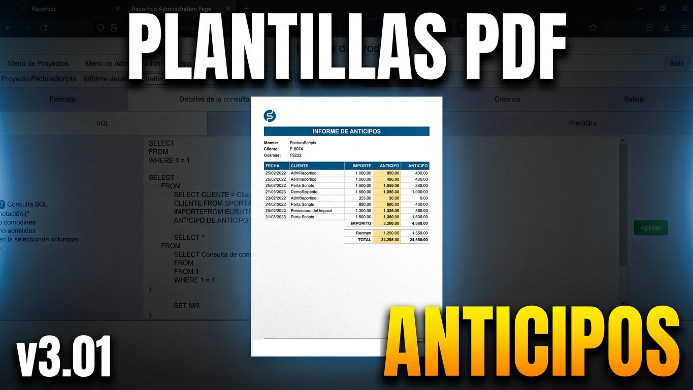 Ya disponible AnticiposPlantillasPDFsalesDoc 3.01