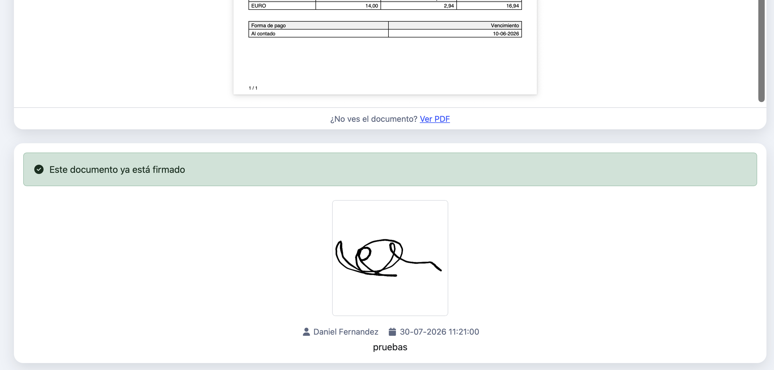 Qué ve el cliente ya firmado