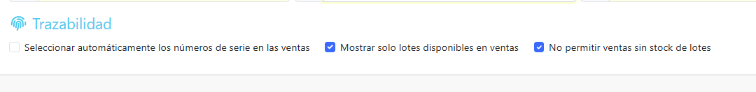 ajustes de trazabilidad en ventas