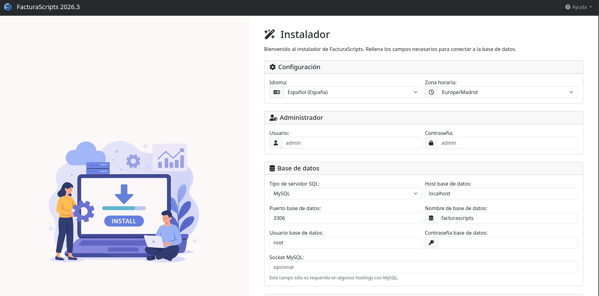 Instalador de FacturaScripts