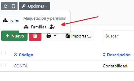 Botón opciones