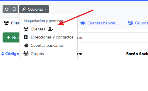 botón opciones
