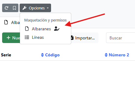 Botón opciones