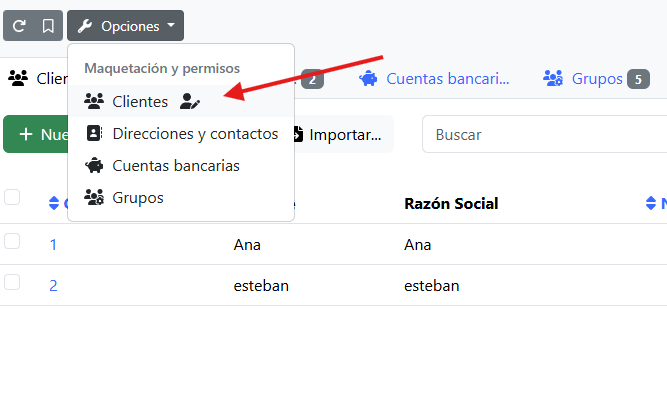 Botón opciones
