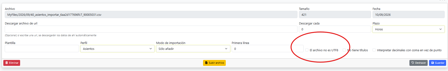 codificacion excel no utf8