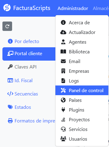 Panel de control