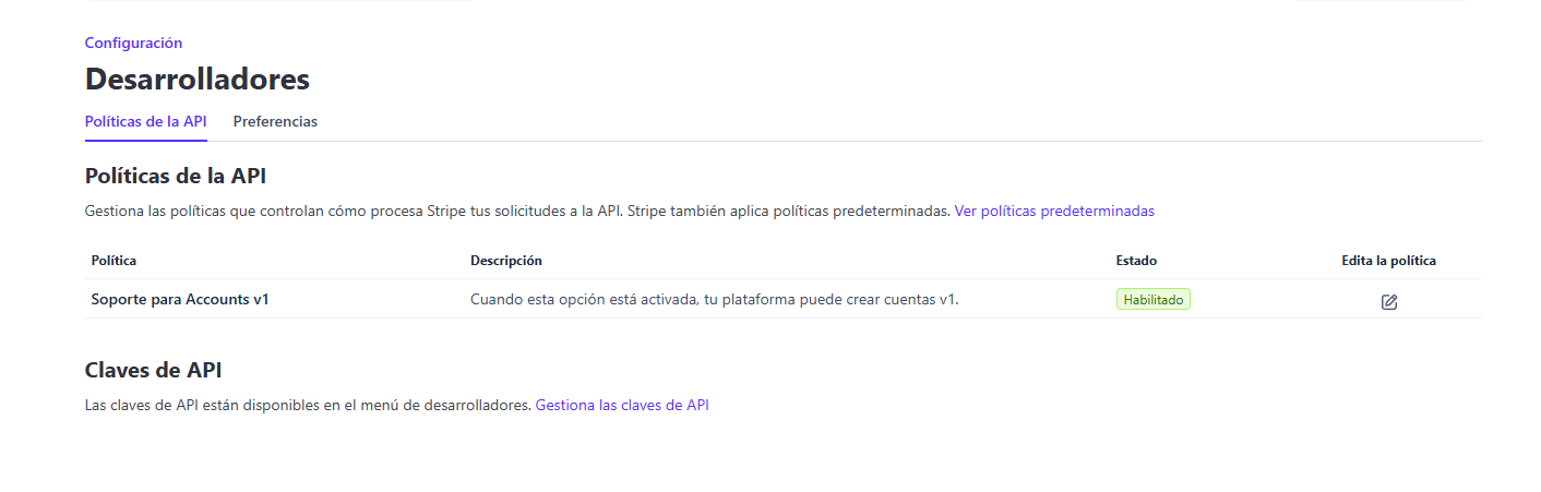gestionar clave api