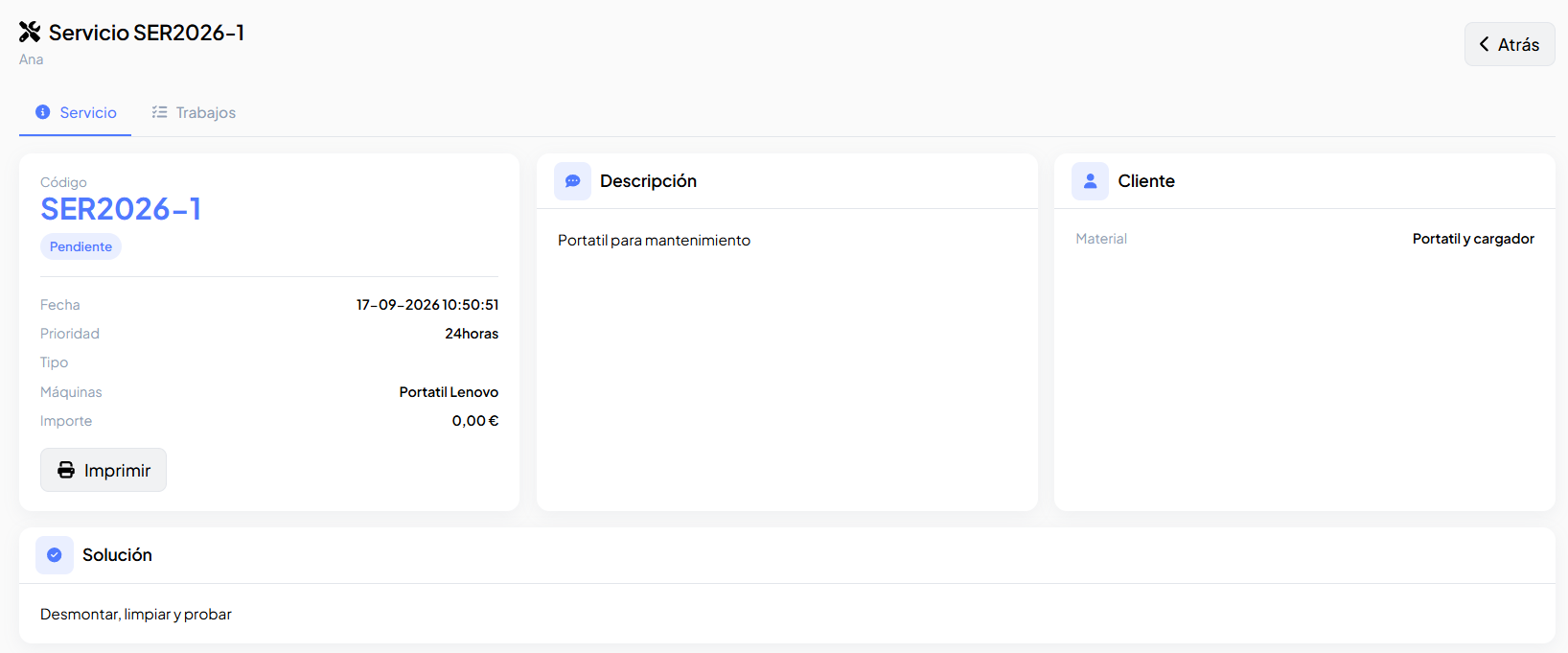 Ficha de un servicio en el portal